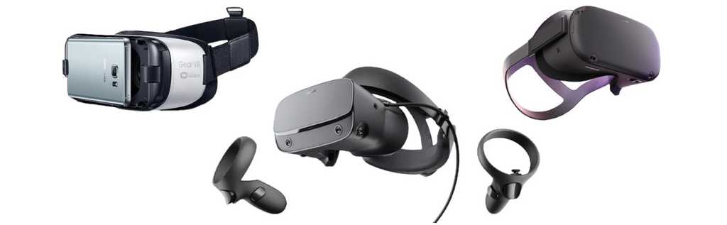 Diferentes lentes o cascos de realidad virtual